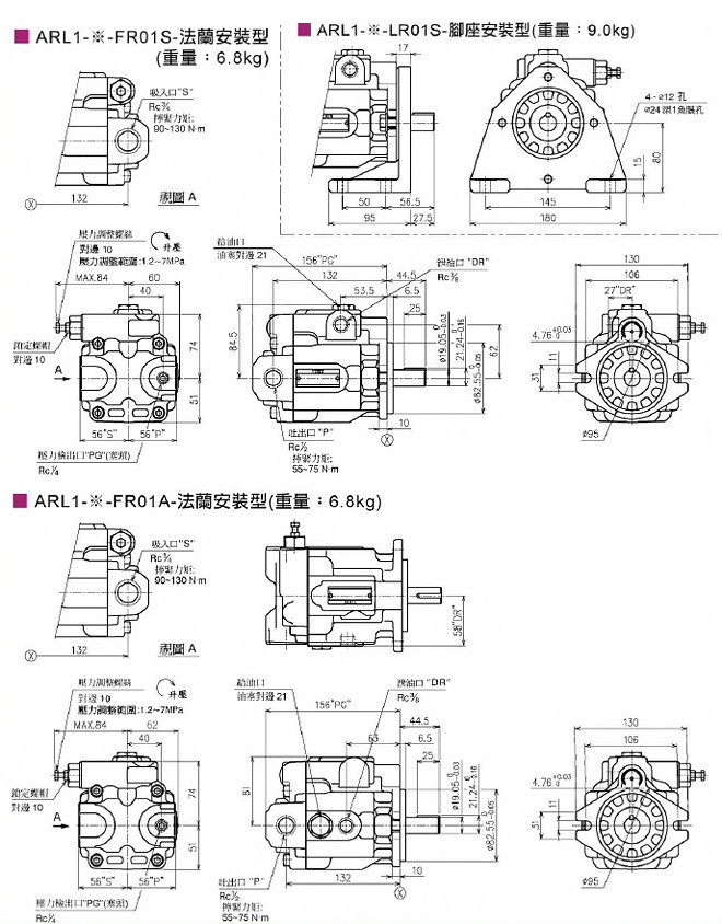 Yuken variable displacement piston pump ARL1-6-FR01S-10
